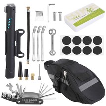 Bike Tire Repair Tool Kit with 16-in-1 Tool Tire Pump Tire Patches Tyre Levers - £35.15 GBP