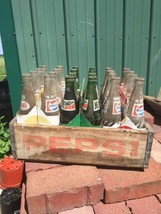 Vtg 3-8 Packs Bottles Pepsi &amp; Mountain Dew w/Pepsi Wooden Crate~~OHIO PI... - £50.81 GBP