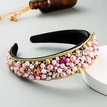 Za Baroque Full Simulated Simulated Pearl Headband Vintage Hand Made Crystal Pad - £19.43 GBP