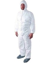 Shieldtech 30 Coveralls with Hood &amp; Boots, Elastic Wrist, Single Suit, Large NEW - £8.45 GBP