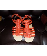 Apostrophe Orange Double Buckle Leather Ankle Strap Sandals 8.5M Women&#39;s... - £23.98 GBP