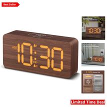 Sophisticated Wooden Digital Alarm Clock – Ideal for Bedrooms &amp; Living S... - $41.53