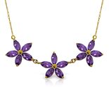 Galaxy Gold GG 14K Solid Yellow Gold Natural Amethyst Station Necklace f... - $904.85
