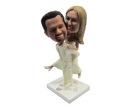 Custom Bobblehead Groom Carrying Bride Heading To The Altar - Wedding &amp; Couples  - £118.72 GBP