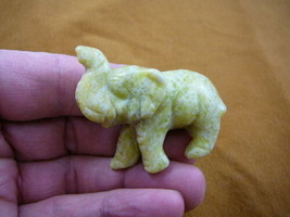 (Y-ELE-ST-655) ELEPHANT gemstone Yellow White STONE carving figurine - £11.38 GBP