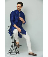 MENS KURTA &amp; PYJAMA SET FREE SHIPPING DRESS INDIAN ETHNIC PARTY WEAR Sil... - €25,69 EUR