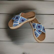 Coutgo Womens Platform Espadrille Sandals Floral Crochet Open Toe Size 5 - $34.60