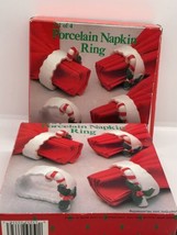 Vintage porcelain Christmas napkin rings 8 napkin rings Santa - £9.60 GBP