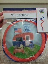 Patriotic God Bless The USA Wind Spinner Spiral 39in. Camper - £9.50 GBP