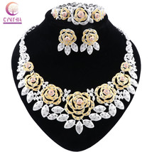 CYNTHIA Women African Beads Jewelry Set Gold Color Indian Jewellery Accessories  - £27.90 GBP