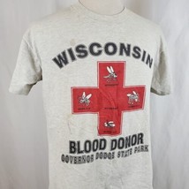 Vintage Wisconsin Blood Donor Governor Dodge Park T-Shirt Large Single Stitch - $17.99