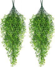 Recutms 4 Pcs. Green Fake Hanging Plants Artificial Plants And Flowers For - £28.64 GBP