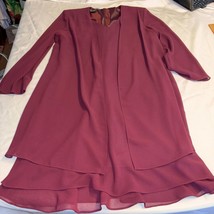 Jones New York Womens Plum L Sleeve Knee L Dress Sz 16 2 Piece Workwear ... - $16.99