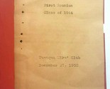 1952 Tamaqua PA Pennsylvania PA Elk&#39;s Club Class of 1944 First Reunion P... - £14.18 GBP