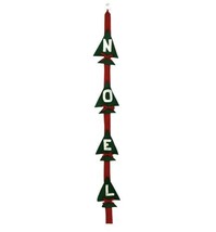 Vtg Handmade Felt Christmas Tree Noel Wall Hanging Retro Holiday Decor 4&quot; x 35&quot; - £18.96 GBP