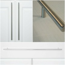 19.75&quot; Long Solid Cabinet Pull Handle Bar Chrome Stainless Steel 12.5&quot; C... - $19.99