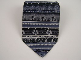 Jerry Garcia Neck Tie Bluish Grays Blacks Wavey Patterns Design Stonehenge Ltd - £15.76 GBP