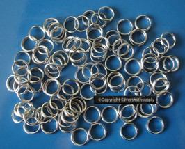 8mm Wht Gold plt split rings jump rings 100pcs charm attachment or clasp... - $2.92