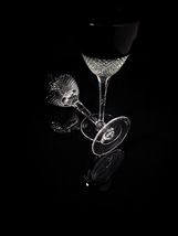 Faberge Firenze Black Crystal Wine Goblet Glasses Set of 2 image 12