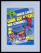 Spider-Man 1990 Game Boy 11x14 Framed ORIGINAL Vintage Advertisement - £27.05 GBP