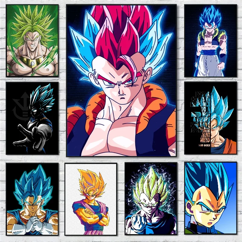 Classic Anime Bandai Dragon Ball Canvas Painting Anime Hot-blooded Figur... - £9.98 GBP+