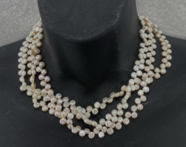 Smithsonian Institution White Pink Pearl Tri Strand Necklace Sterling Clasp 18” - £39.56 GBP