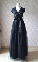 Black Maxi Tulle Skirt Outfit Women Custom Plus Size Black Tulle Skirt image 1