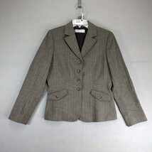 Tahari Arthur S Levine Pinstripe Blazer Jacket Women&#39;s 8 Brown 4-Button ... - $28.00