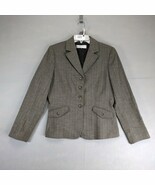 Tahari Arthur S Levine Pinstripe Blazer Jacket Women&#39;s 8 Brown 4-Button ... - $514.50 MXN