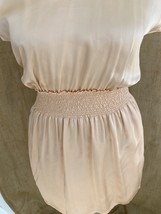 Lauren Moffatt Peach Silk Dress Lightweight Elastic Waist Ruffle Pockets... - £13.94 GBP