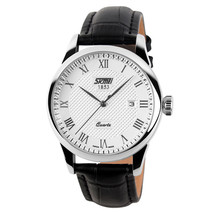 Casual Men&#39;s Watch Single Calendar Handsome Elegant Trendy Watch Men&#39;s Leather W - £28.71 GBP