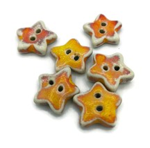 6PC 15mm Large Star Sewing Buttons, Fancy Handmade Ceramic Buttons Celes... - $31.67+