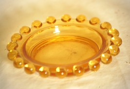 Candlewick Yellow Imperial Glass Candle Holder Bubble Edge Ashtray - $19.79