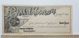 Vtg 1891 NEW YEARS GREETING Bank of Prosperity Novelty Check TAN PAPER B3 - $13.05