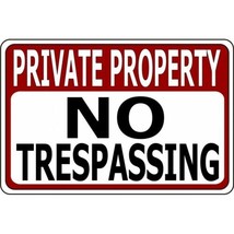 12&quot; private property no trespassing notice warning metal parking street sign - £23.50 GBP