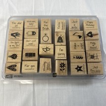 2002 STAMPIN UP! MINI MATES RUBBER STAMPS set of 28 Mounted - $5.34