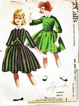 Vintage 1960 Girl&#39;s DRESS with 3-Gore SKIRT McCall&#39;s Pattern 5575 Size 7 - $12.00