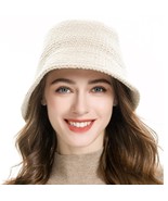Women Winter Bucket Hat Fashion Knit Cloche Hat Solid Color Warm Crochet... - £28.23 GBP