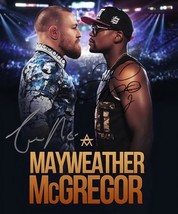 FLOYD MAYWEATHER JR &amp; CONOR MCGREGOR SIGNED PROMO PHOTO 8X10 AUTOGRAPHED - £15.62 GBP