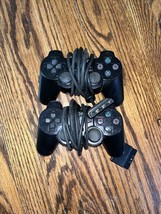 2x Sony PlayStation 2 PS2 - Original OEM DualShock 2 Controller Black For Parts - £15.48 GBP