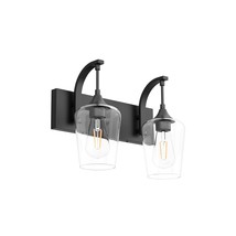 Industrial Black Vanity Light 2 Lights Matte Black Bathroom Wall Light Fixtures  - £107.56 GBP