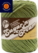 Lily Sugar &#39;N Cream The Original Solid Yarn, 2.5oz, Medium 4 Sage Green  - £15.46 GBP