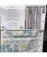 DKNY Floral Field Blue Teal Grey Two Rod Pocket Panels 96 in. ~New~ - $50.00