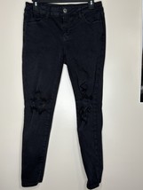 Womens 10S Black American Eagle Skinny Jeans Distressed - $10.97 CAD