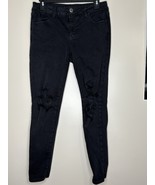 Womens 10S Black American Eagle Skinny Jeans Distressed - $8.00
