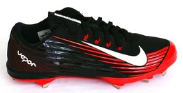 Nike Lunar Vapor Pro Red &amp; Black Low Baseball Softball Metal Cleats Men&#39;s 14 NEW - £59.34 GBP