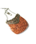 Rustic Look Polymer Clay Resin Pendant Necklace fashion Jewelry for wome... - £17.32 GBP
