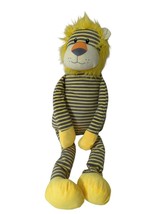 CS International plush lion yellow gray striped large long legs arms sitting 3FT - $19.79