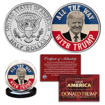 Donald Trump *All The Way With Trump* Pin Style Jfk Kennedy Half Dollar Us Coin - £7.49 GBP