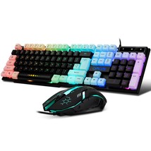 CHONCHOW Gaming Keyboard and Mouse Combo,USB Wired 104-Keys Full Size Light Up K - £36.96 GBP
